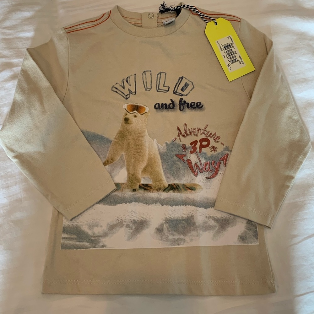 3Pommes long-sleeved polar bear shirt